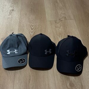 Under Armour Black and Gray Cap Trio